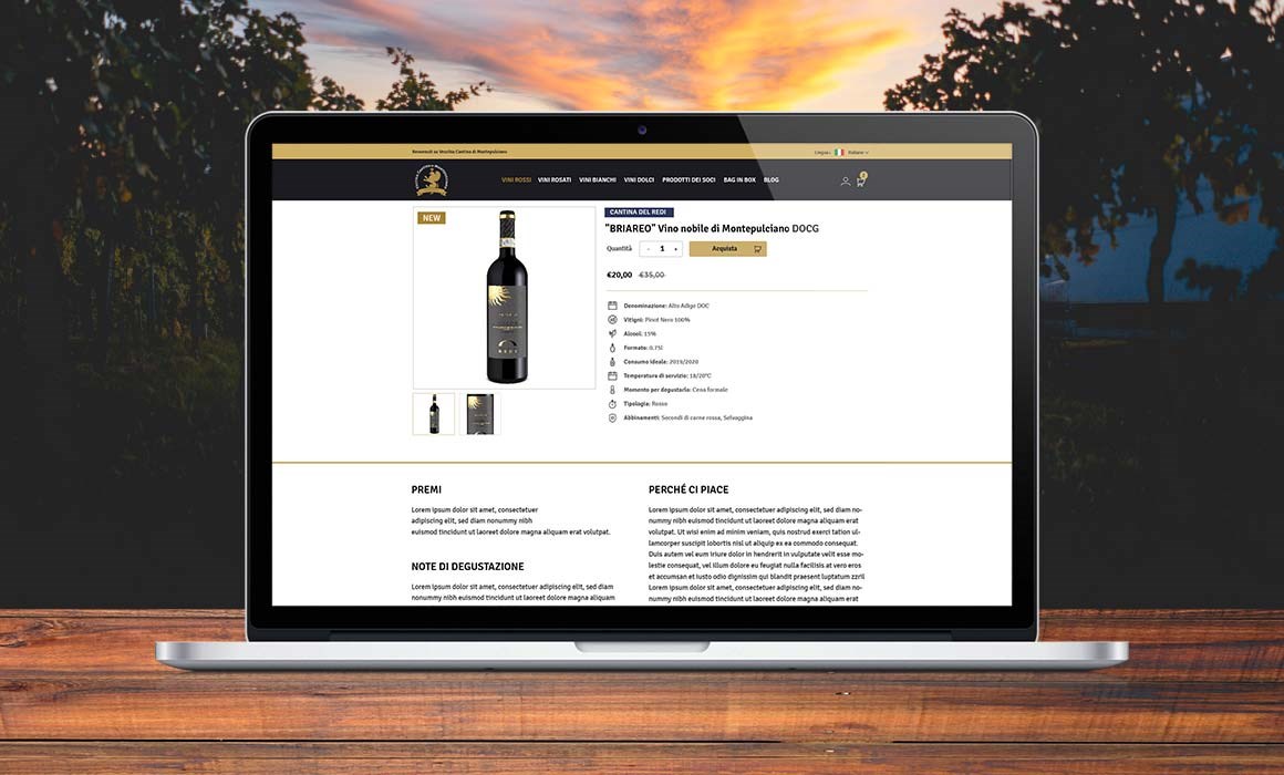 VCM – nuovo sito E-commerce Novello 2020 DOCG